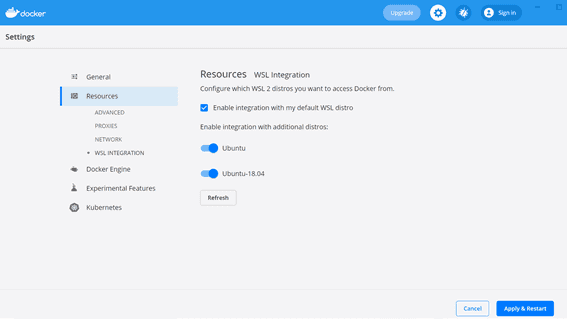 Docker WSL Integration